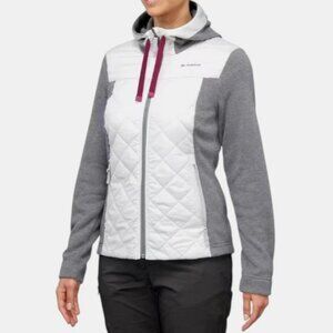 Decathlon Quechua NH 100 hybrid hiking hooded jacket grey, white women's size M